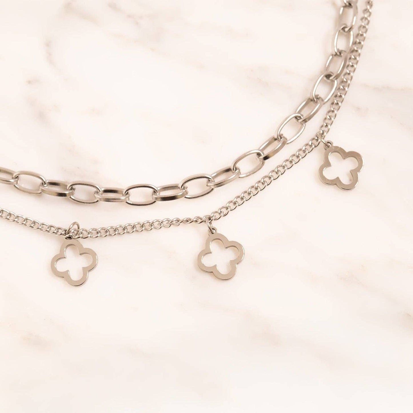 Lucky Clover Charm Bracelet - Premium 18K Gold PVD Stainless Steel