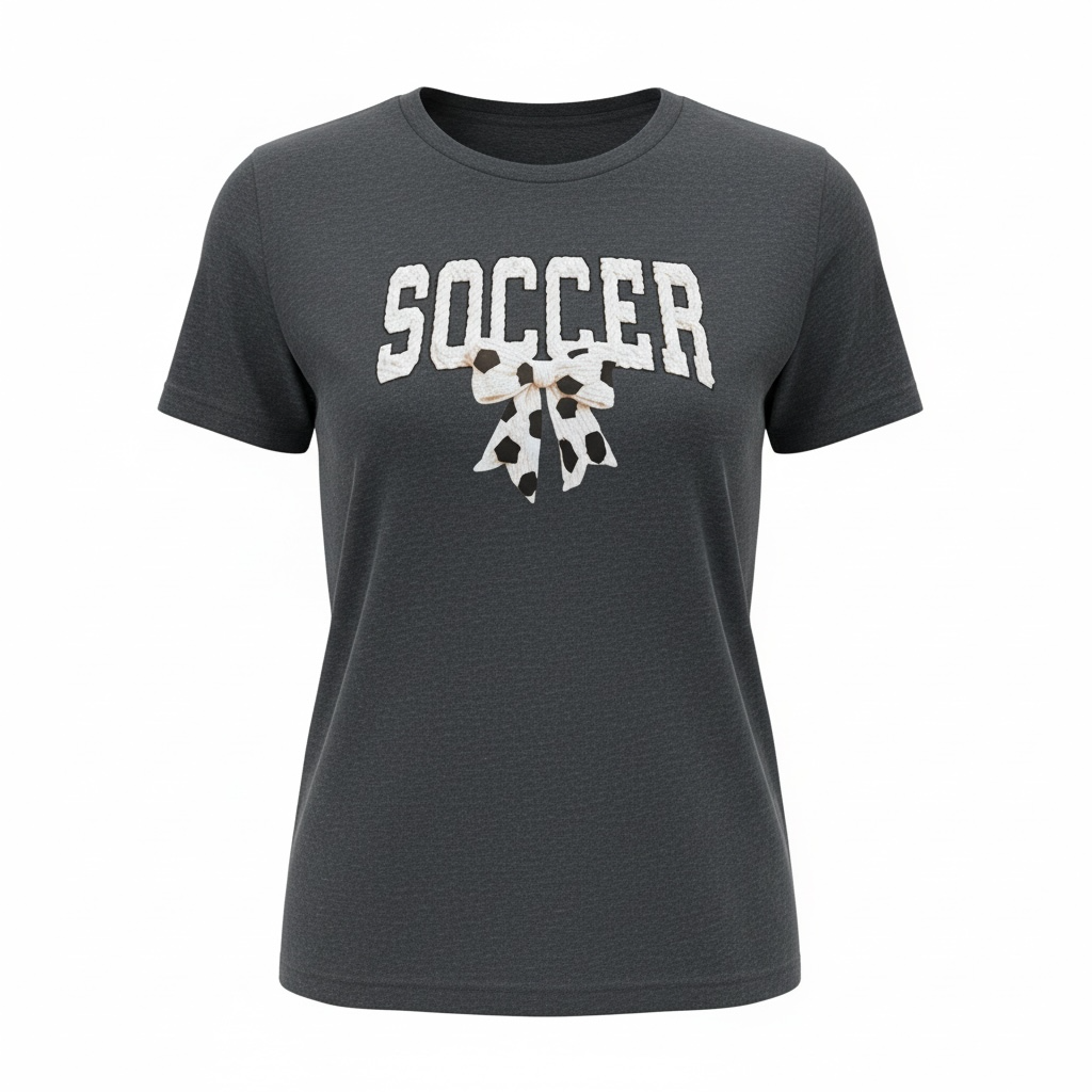 Soccer Bow Tee – Heather Dark Gray