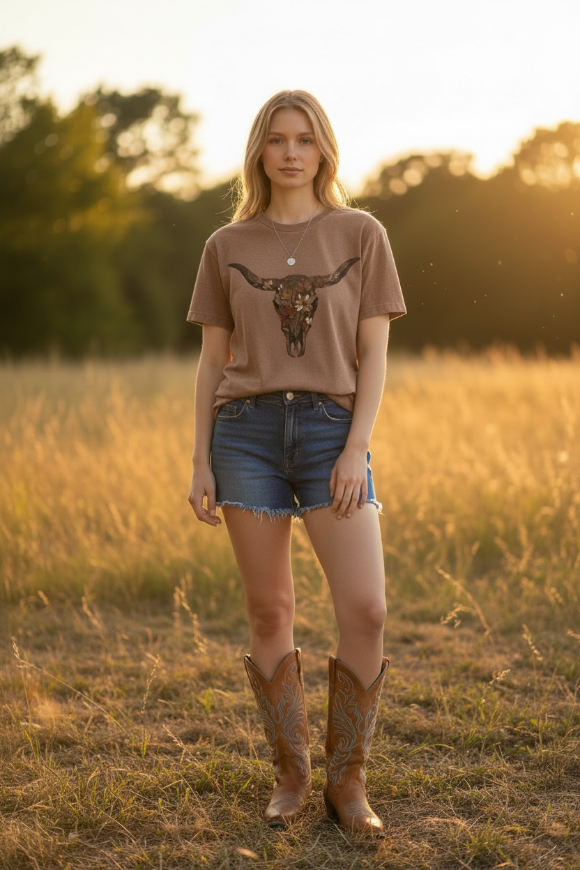 Wildflower Longhorn Tee