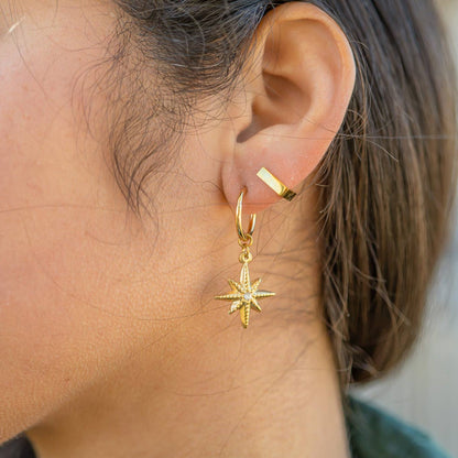 Square Huggie Earrings - Premium 18K Gold PVD Stainless Steel
