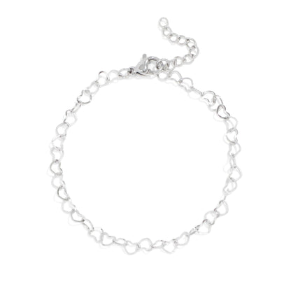 Linked Heart Chain Bracelet - Premium 18K Gold PVD Stainless Steel