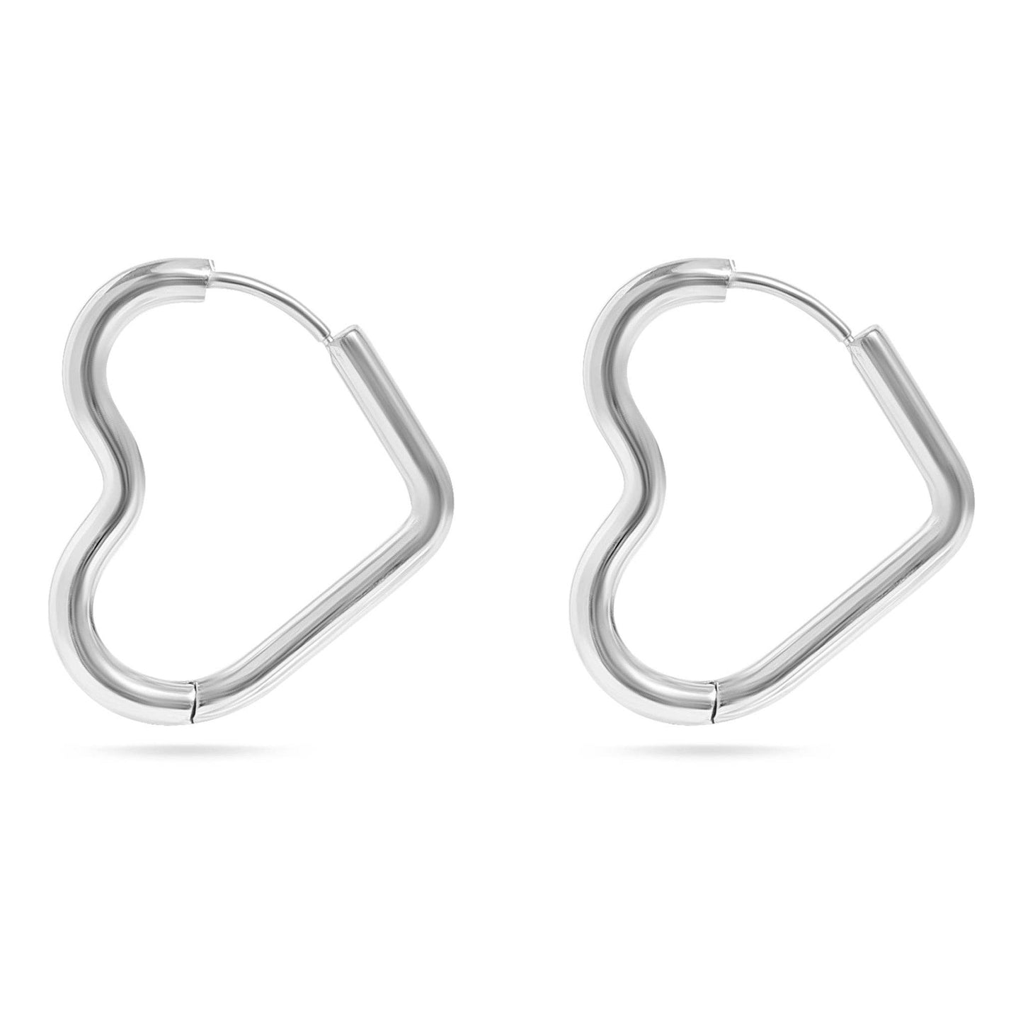Heart Huggie Hoop Earrings - Premium 18K Gold PVD Stainless Steel