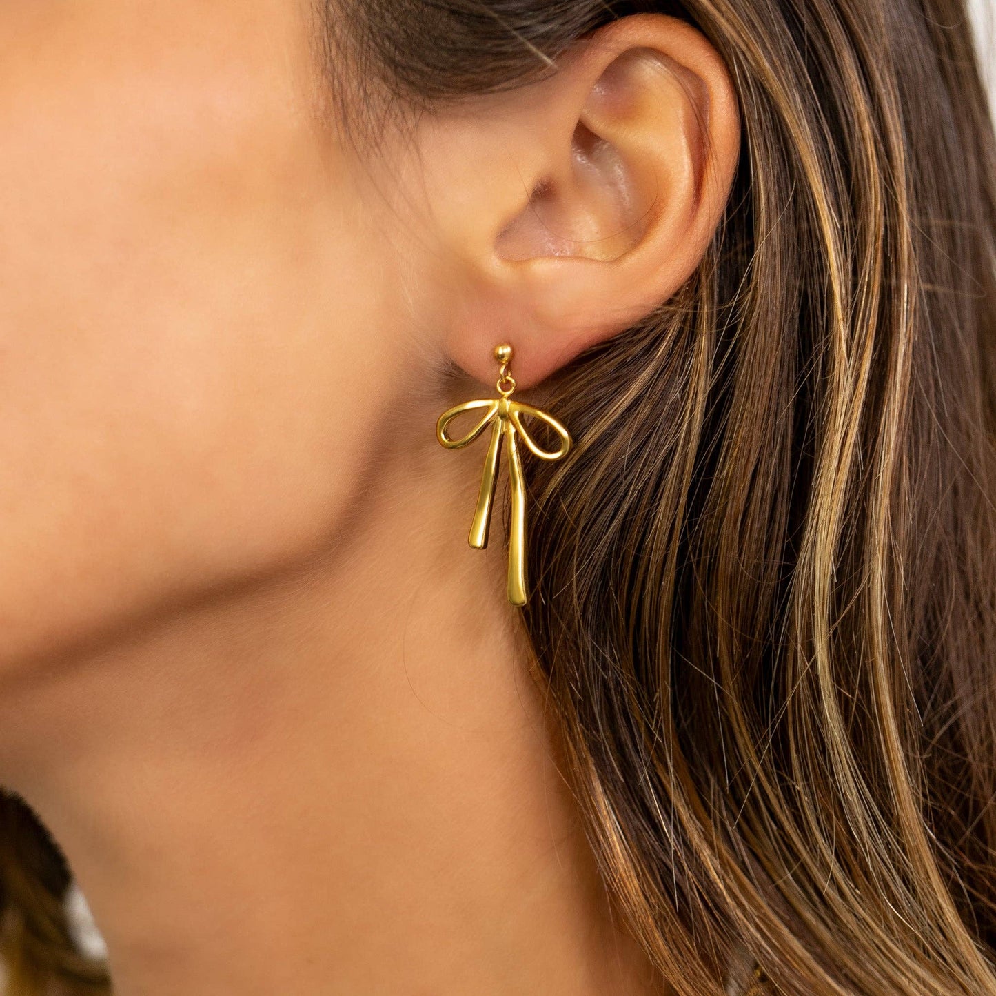 Ribbon Bow Earrings - Premium 18K Gold PVD Stainless Steel