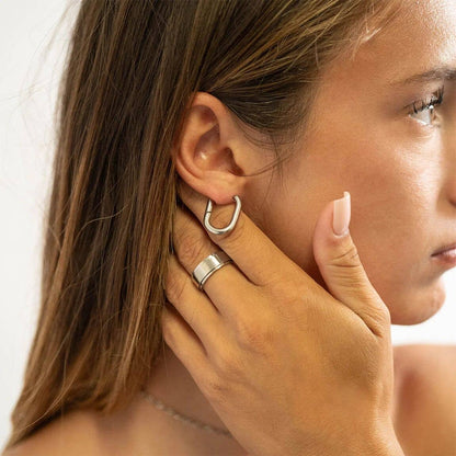 Oval Huggie Earrings  - Premium 18K Gold PVD Stainless Steel