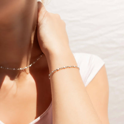 White Confetti Chain Bracelet- Premium 18K Gold PVD Stainless Steel