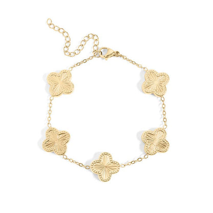 Lucky Clover Charm Bracelet - Premium 18K Gold PVD Stainless Steel