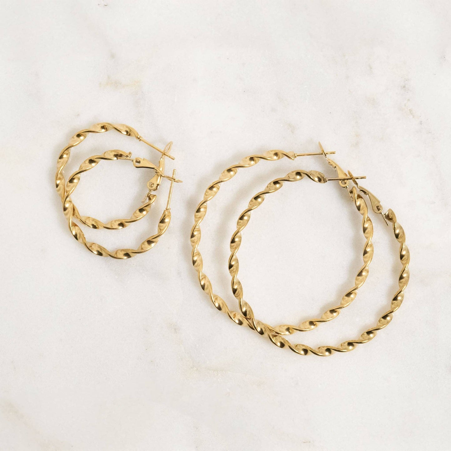 Twist Hoop Earrings - Premium 18K Gold PVD Stainless Steel