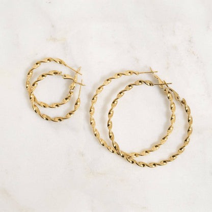 Twist Hoop Earrings - Premium 18K Gold PVD Stainless Steel