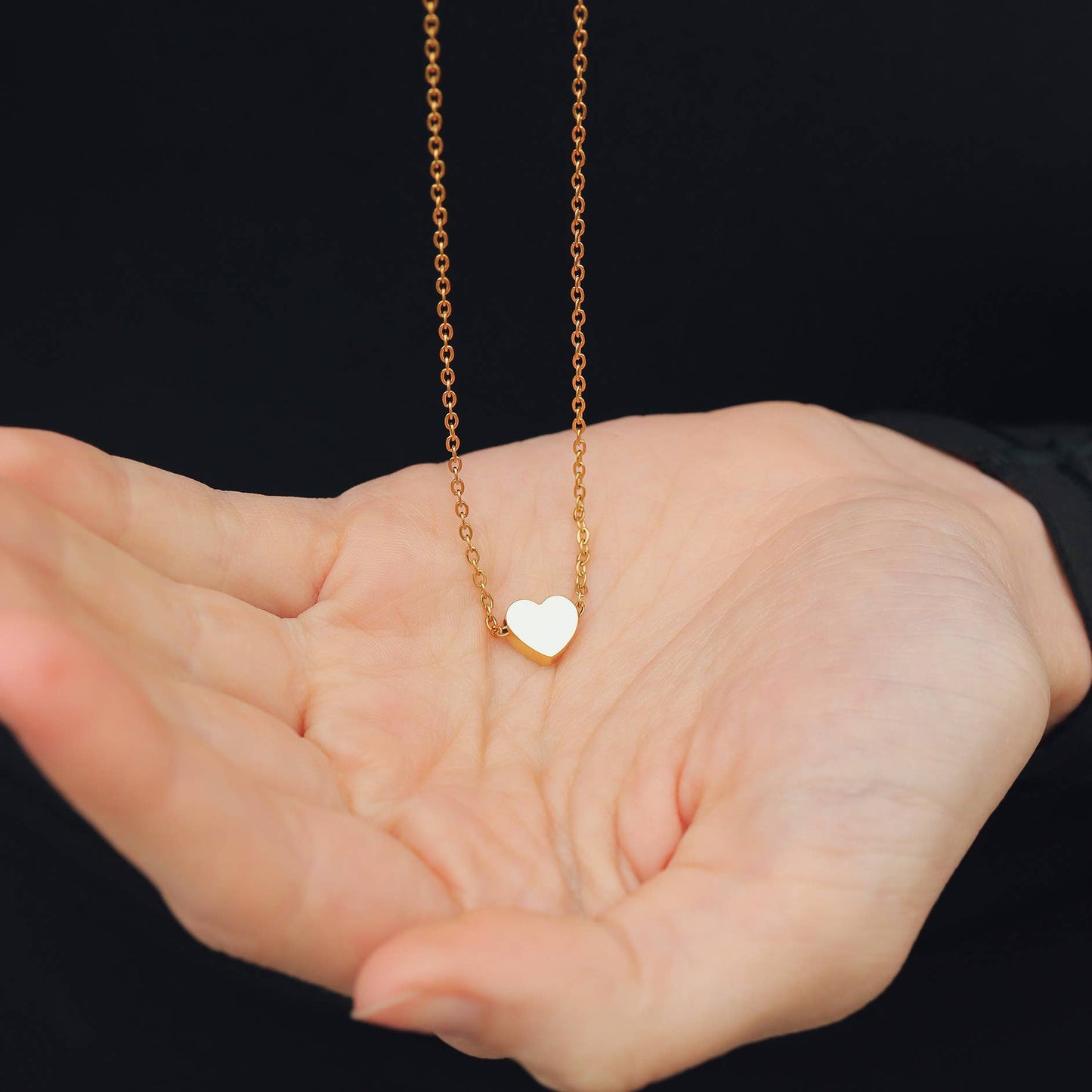 Stainless Steel Mini Heart Necklace - Premium 18K Gold PVD Stainless Steel