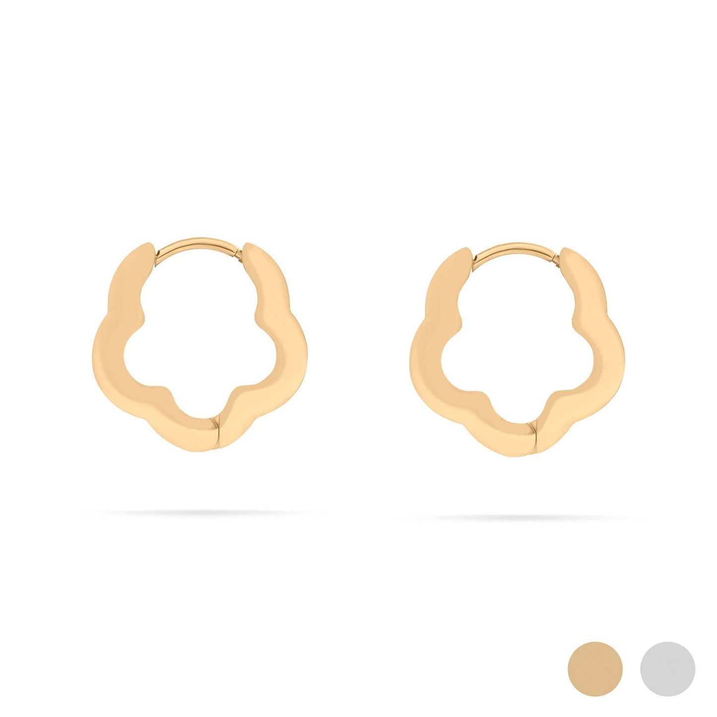 Flower Huggie Earrings - Premium 18K Gold PVD Stainless Steel