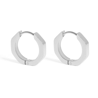 Geometric Huggie Hoop Earrings - Premium 18K Gold PVD Stainless Steel