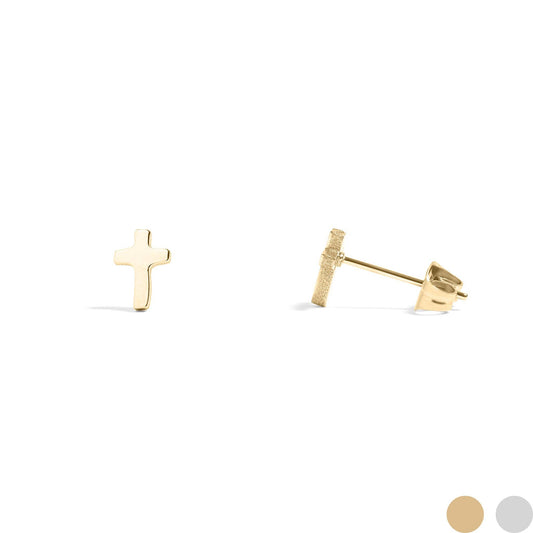 Cross Stud Earrings- Premium 18K Gold PVD Stainless Steel