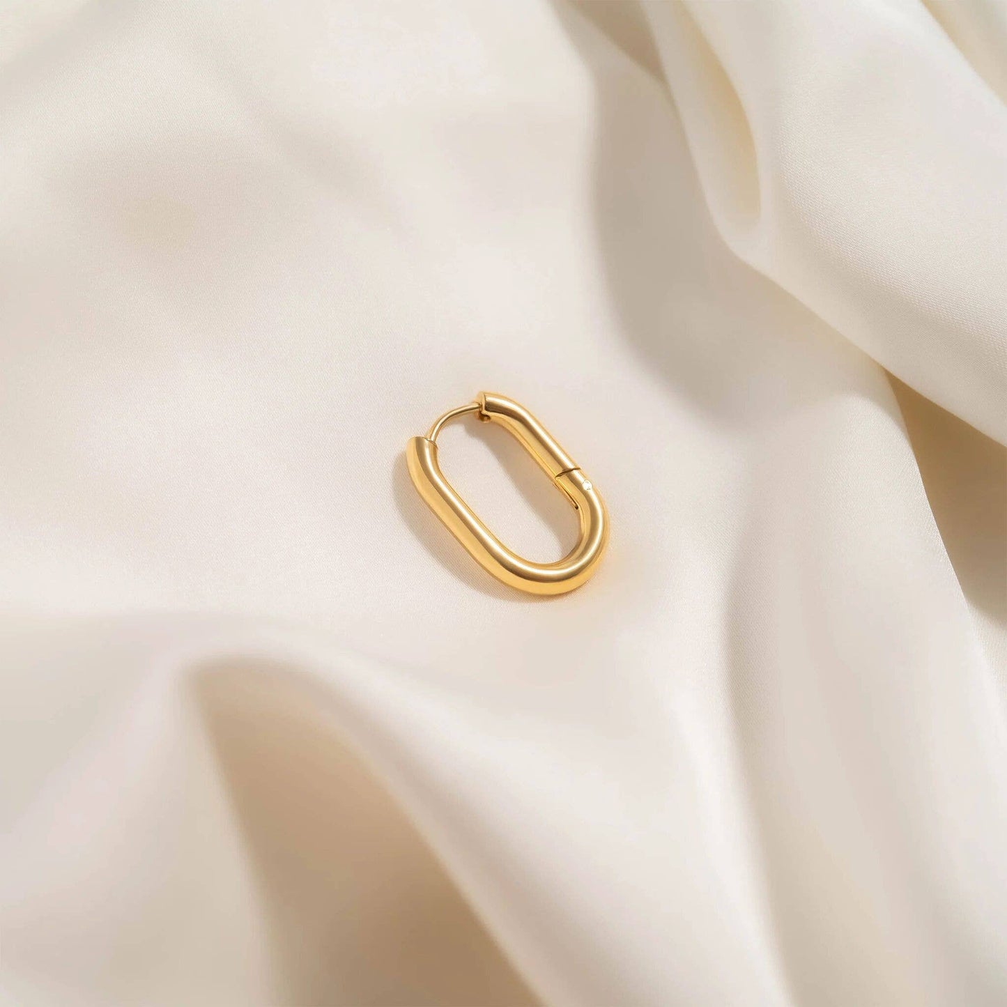 Oval Huggie Earrings  - Premium 18K Gold PVD Stainless Steel