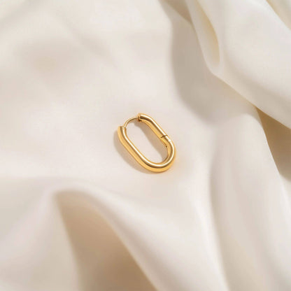 Oval Huggie Earrings  - Premium 18K Gold PVD Stainless Steel