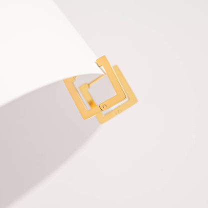 Square Huggie Earrings - Premium 18K Gold PVD Stainless Steel