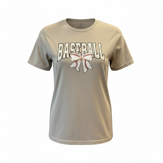 Baseball Bow Tee – Heather Tan
