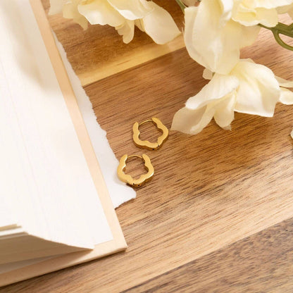 Flower Huggie Earrings - Premium 18K Gold PVD Stainless Steel