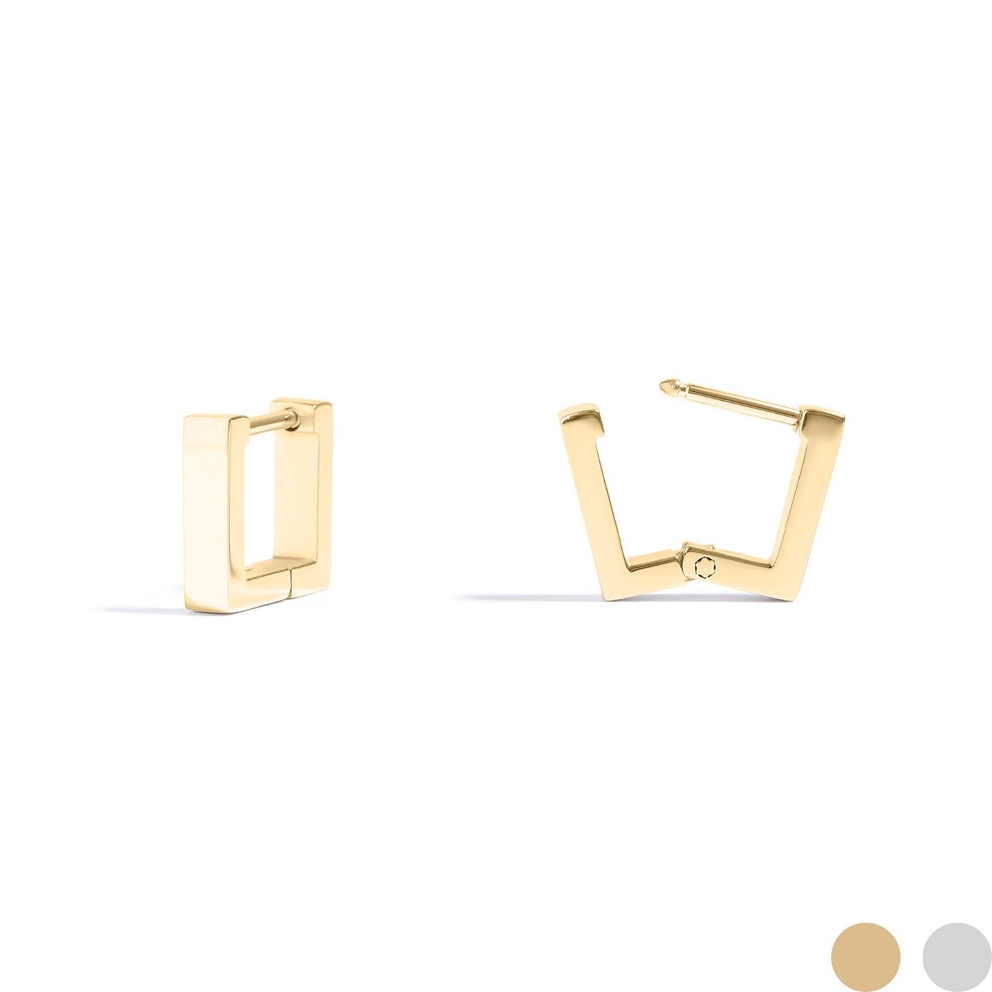 Square Huggie Earrings - Premium 18K Gold PVD Stainless Steel