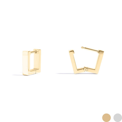Square Huggie Earrings - Premium 18K Gold PVD Stainless Steel