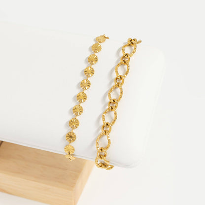 Sunburst Chain Bracelet - Premium 18K Gold PVD Stainless Steel