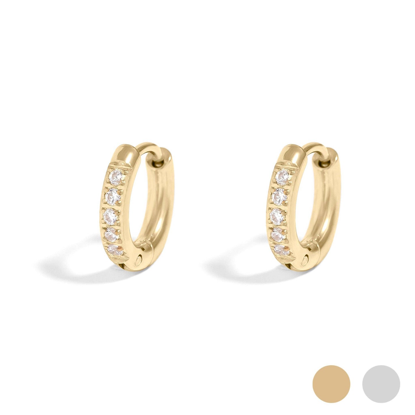 CZ Mini Huggie Earrings - Premium 18K Gold PVD Stainless Steel