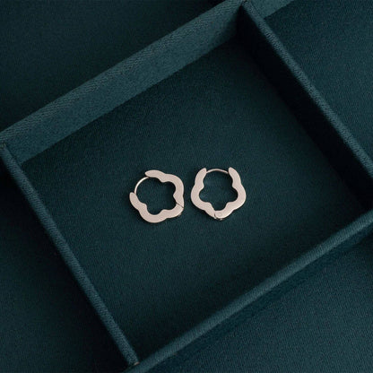 Flower Huggie Earrings - Premium 18K Gold PVD Stainless Steel