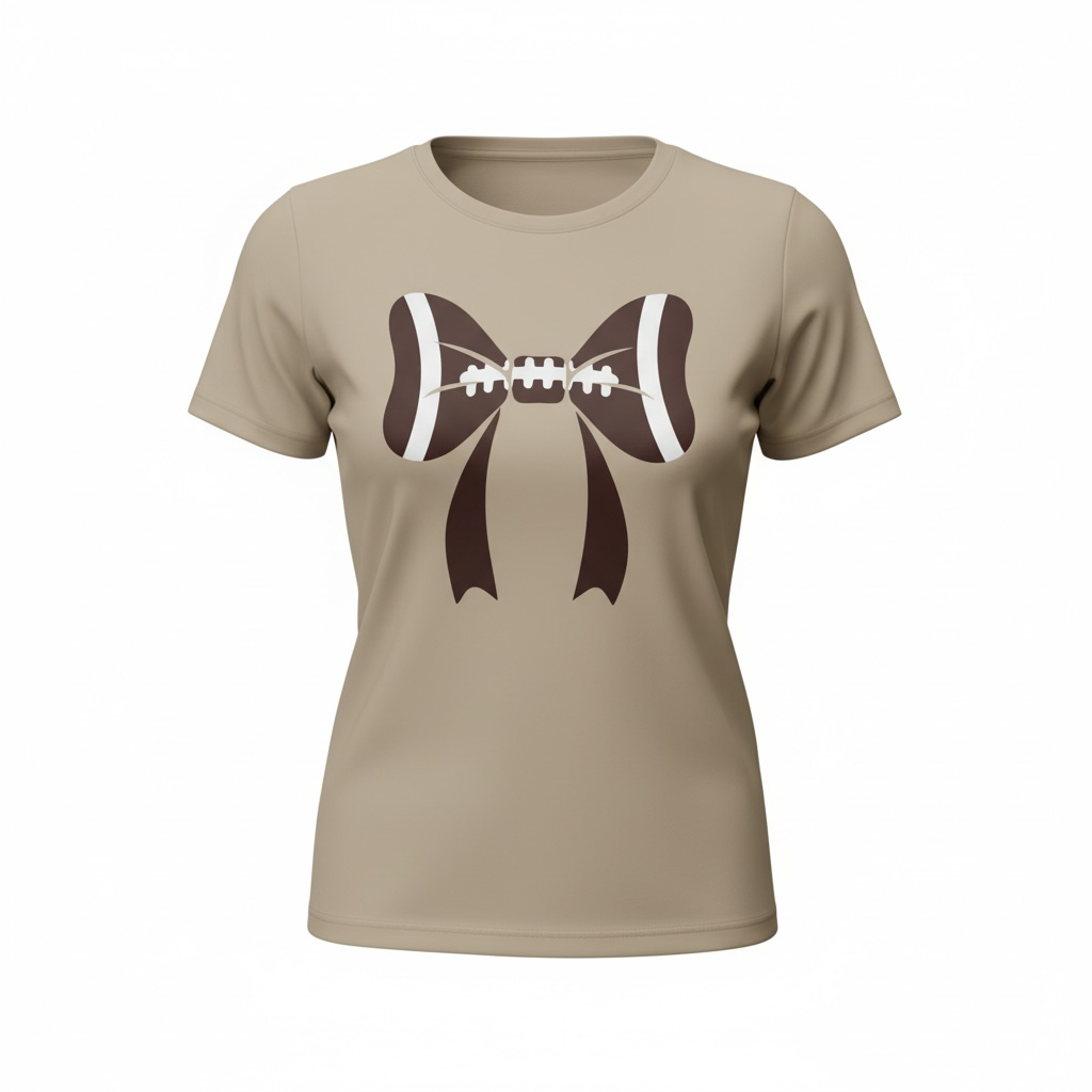 Football Bow Tee – Heather Tan