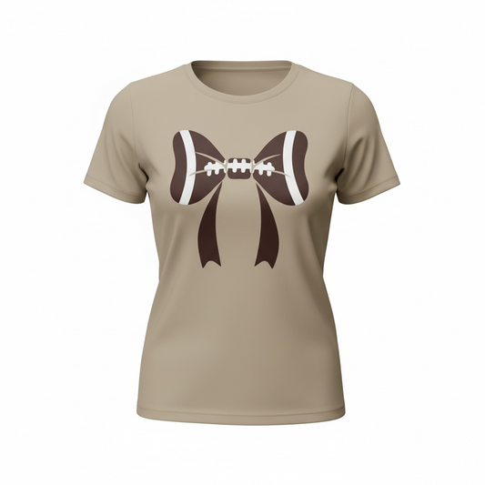 Football Bow Tee – Heather Tan
