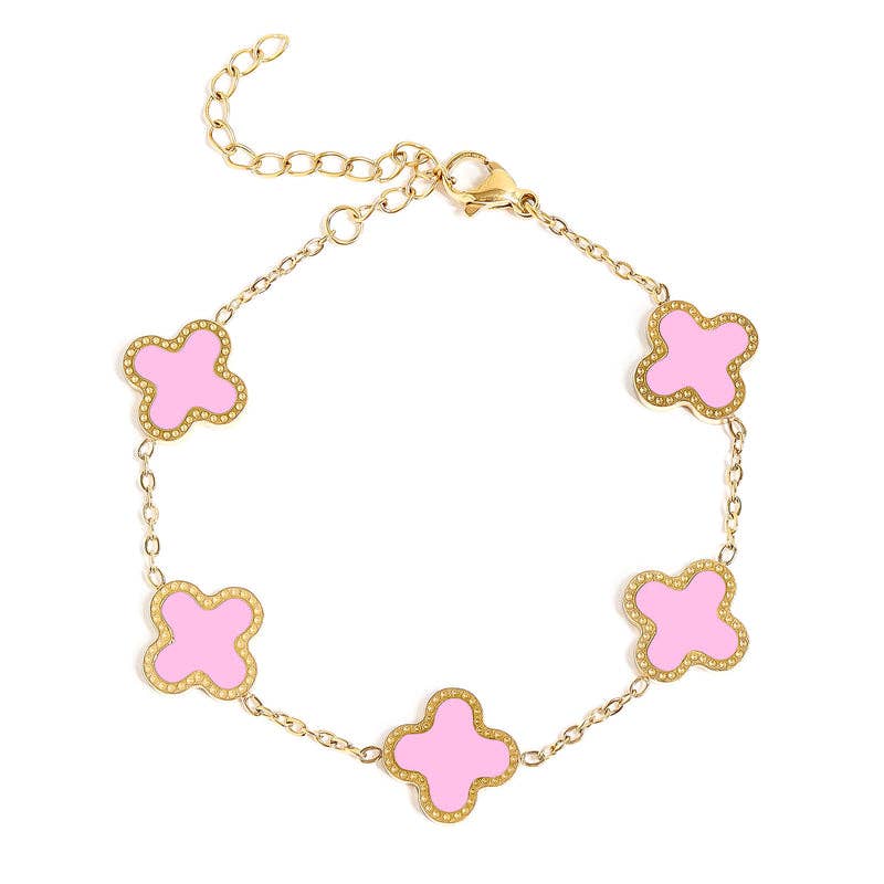 Lucky Clover Charm Bracelet - Premium 18K Gold PVD Stainless Steel