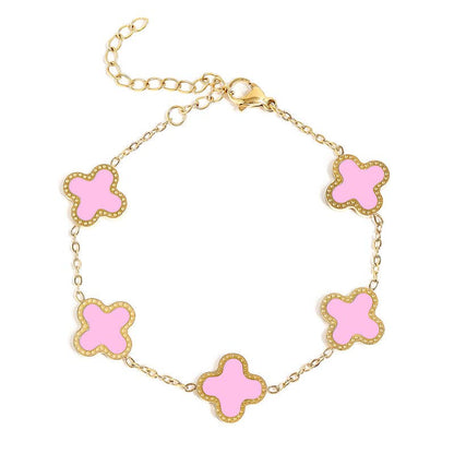 Lucky Clover Charm Bracelet - Premium 18K Gold PVD Stainless Steel