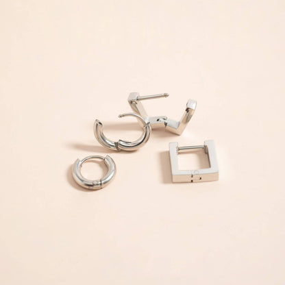 Square Huggie Earrings - Premium 18K Gold PVD Stainless Steel