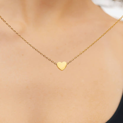 Stainless Steel Mini Heart Necklace - Premium 18K Gold PVD Stainless Steel