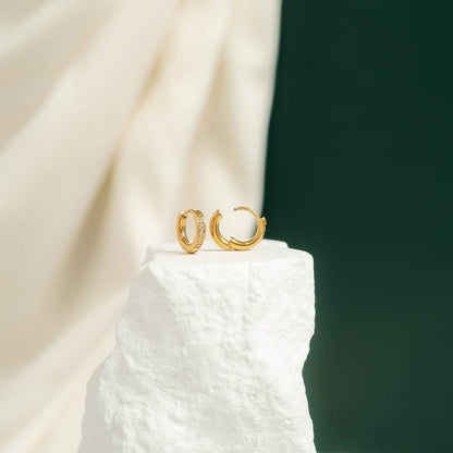 CZ Mini Huggie Earrings - Premium 18K Gold PVD Stainless Steel
