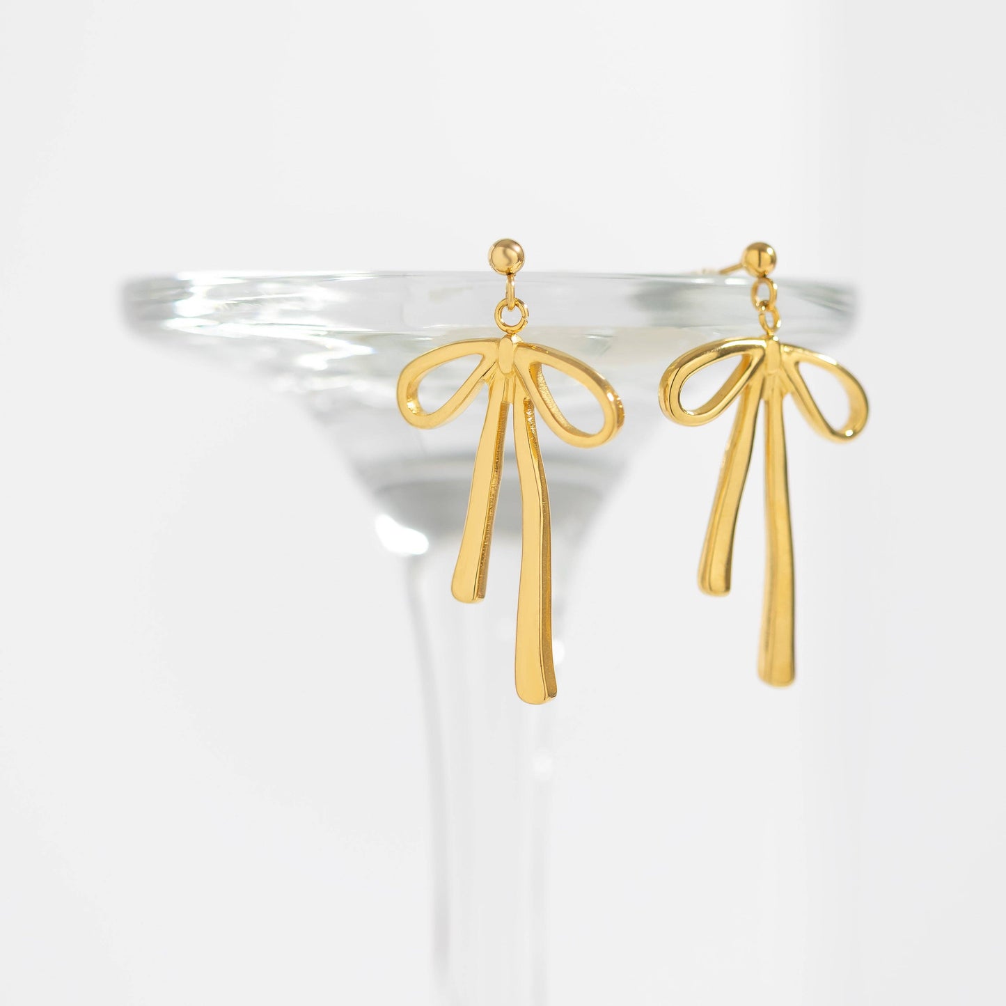 Ribbon Bow Earrings - Premium 18K Gold PVD Stainless Steel