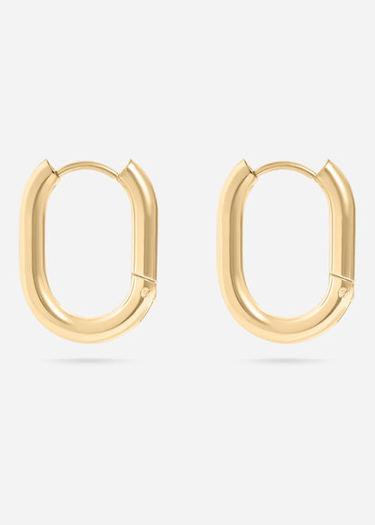 Oval Huggie Earrings  - Premium 18K Gold PVD Stainless Steel