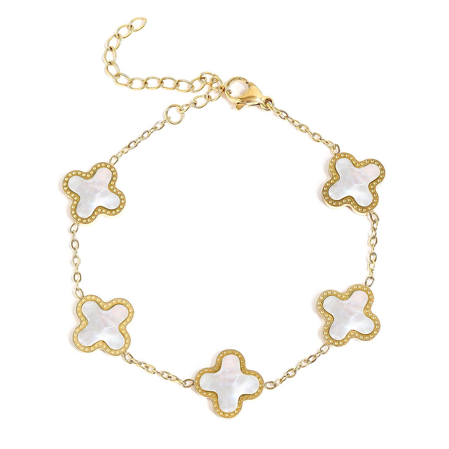 Lucky Clover Charm Bracelet - Premium 18K Gold PVD Stainless Steel