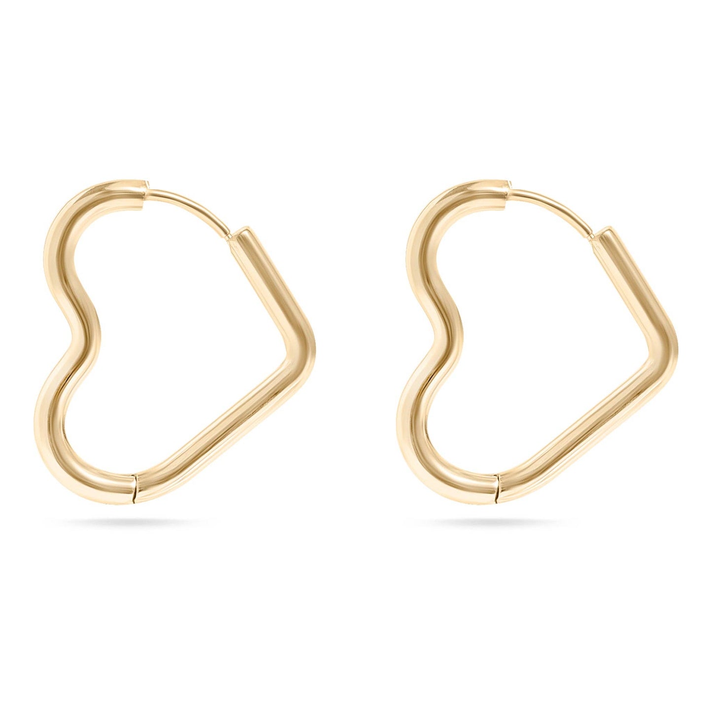 Heart Huggie Hoop Earrings - Premium 18K Gold PVD Stainless Steel