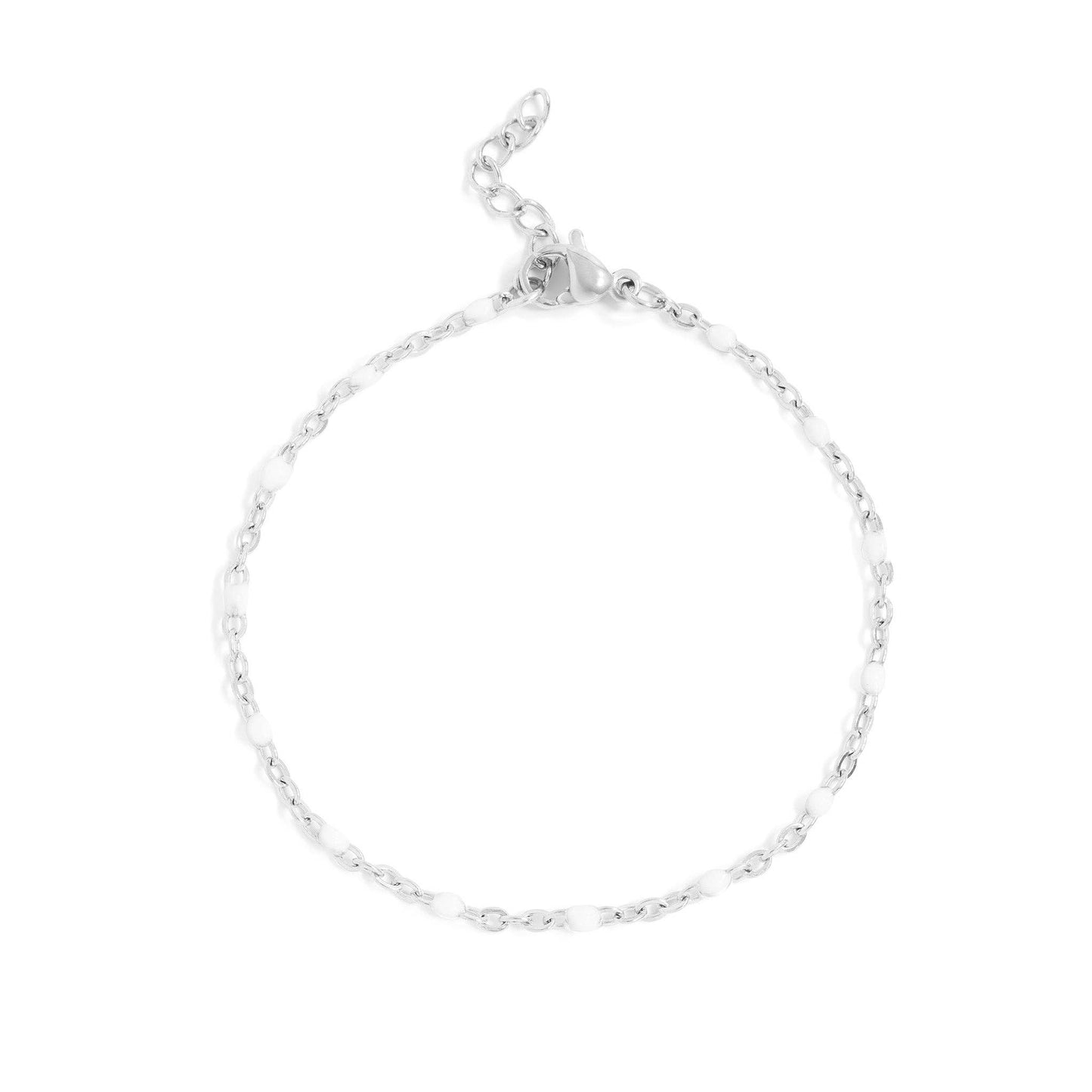 White Confetti Chain Bracelet- Premium 18K Gold PVD Stainless Steel