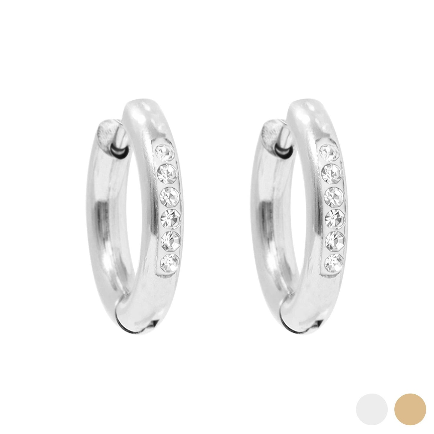 CZ Huggie Hoop Earrings - Premium 18K Gold PVD Stainless Steel