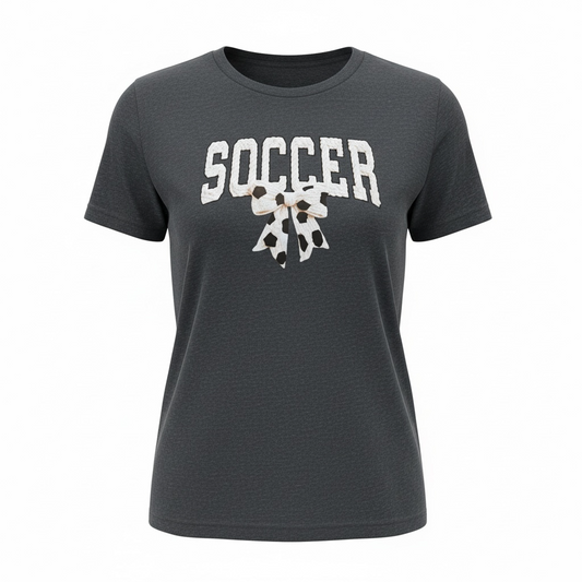 Soccer Bow Tee – Heather Dark Gray