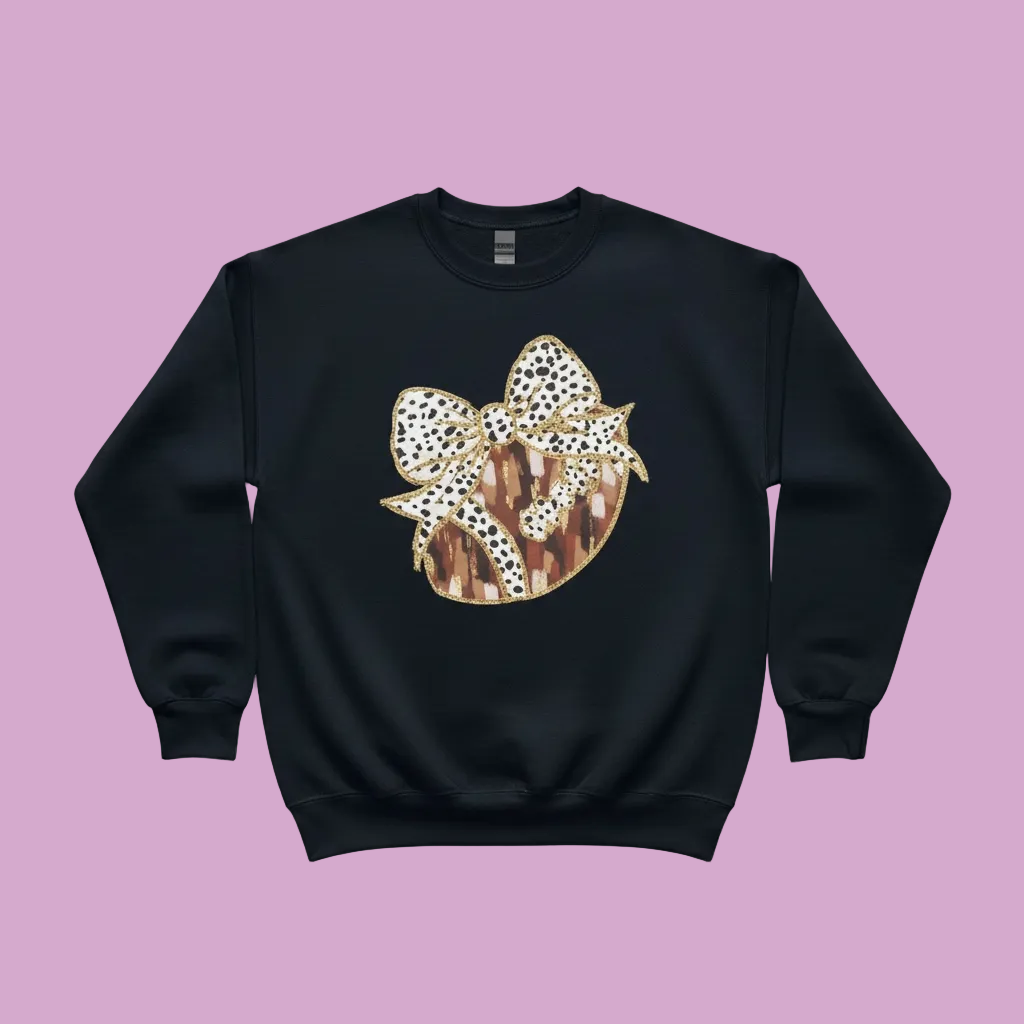 Football Bow Crewneck