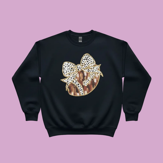 Football Bow Crewneck