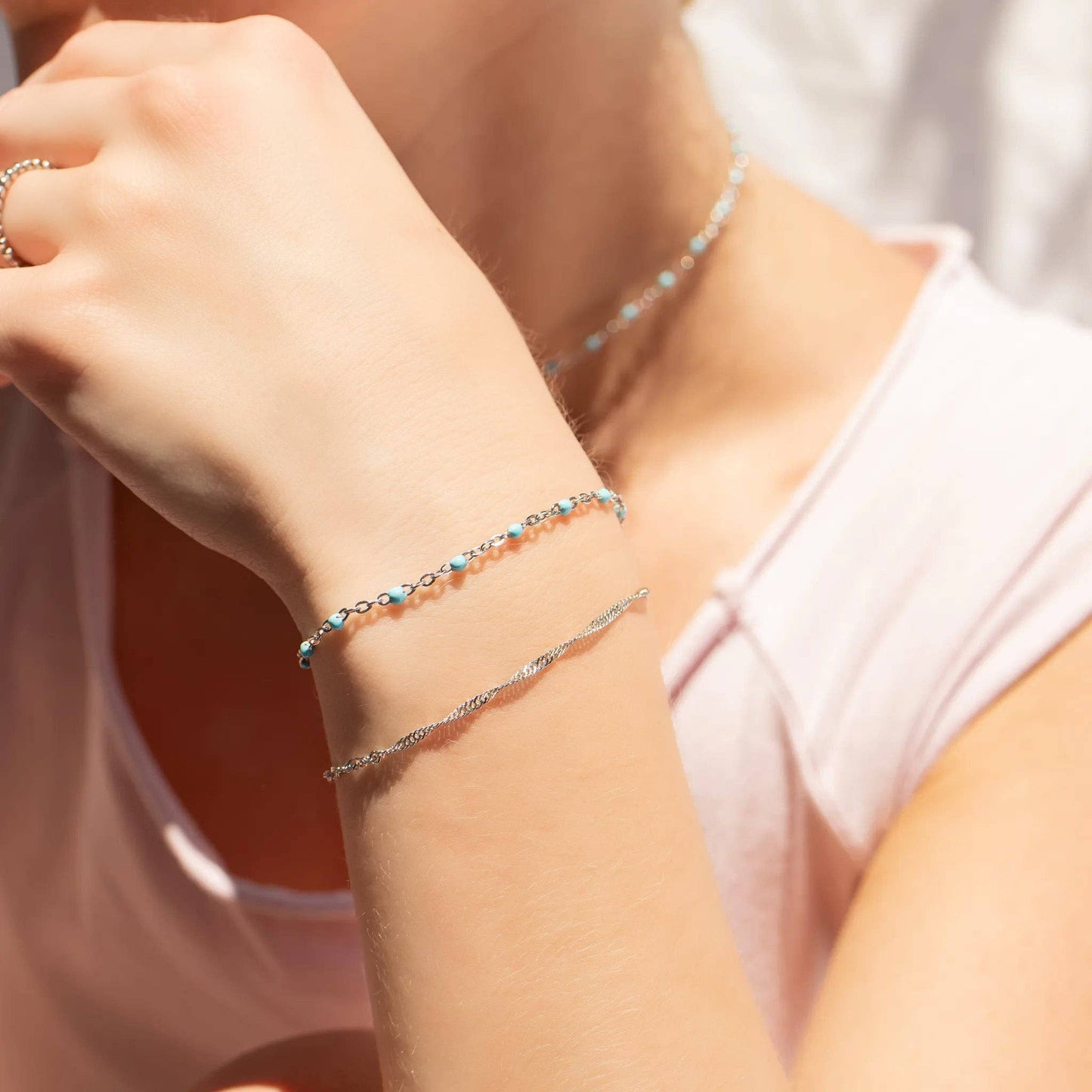 Turquoise Confetti Bracelet - Premium 18K Gold PVD Stainless Steel