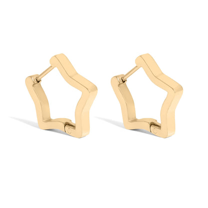 Star Huggie Earrings - Premium 18K Gold PVD Stainless Steel