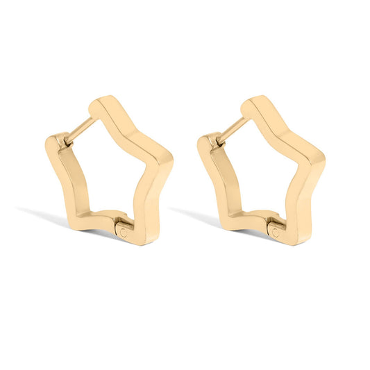 Star Huggie Earrings - Premium 18K Gold PVD Stainless Steel