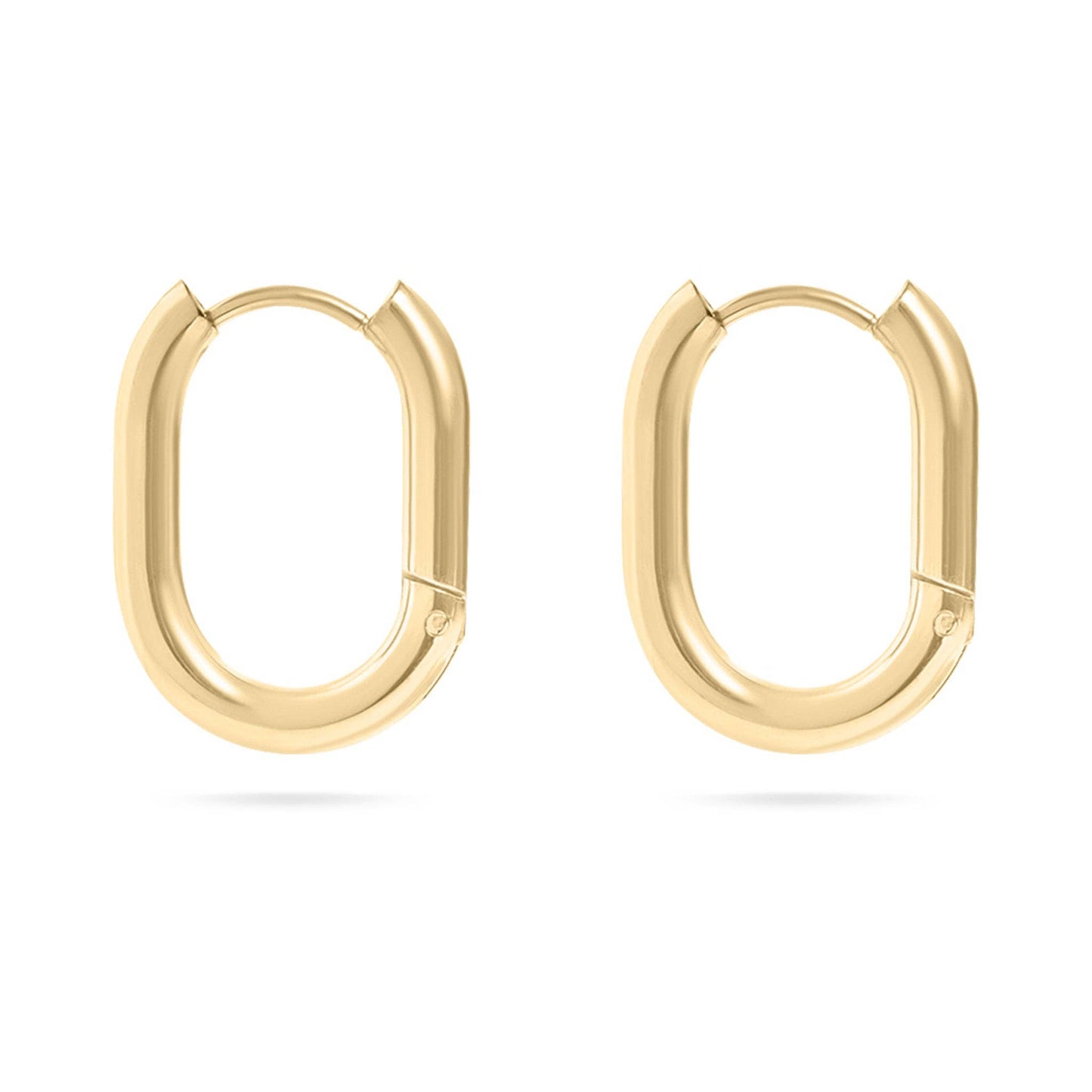 Oval Huggie Earrings  - Premium 18K Gold PVD Stainless Steel