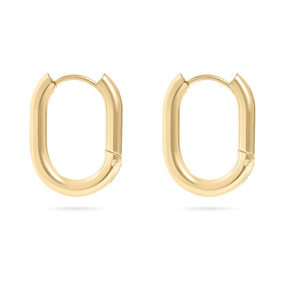 Oval Huggie Earrings  - Premium 18K Gold PVD Stainless Steel