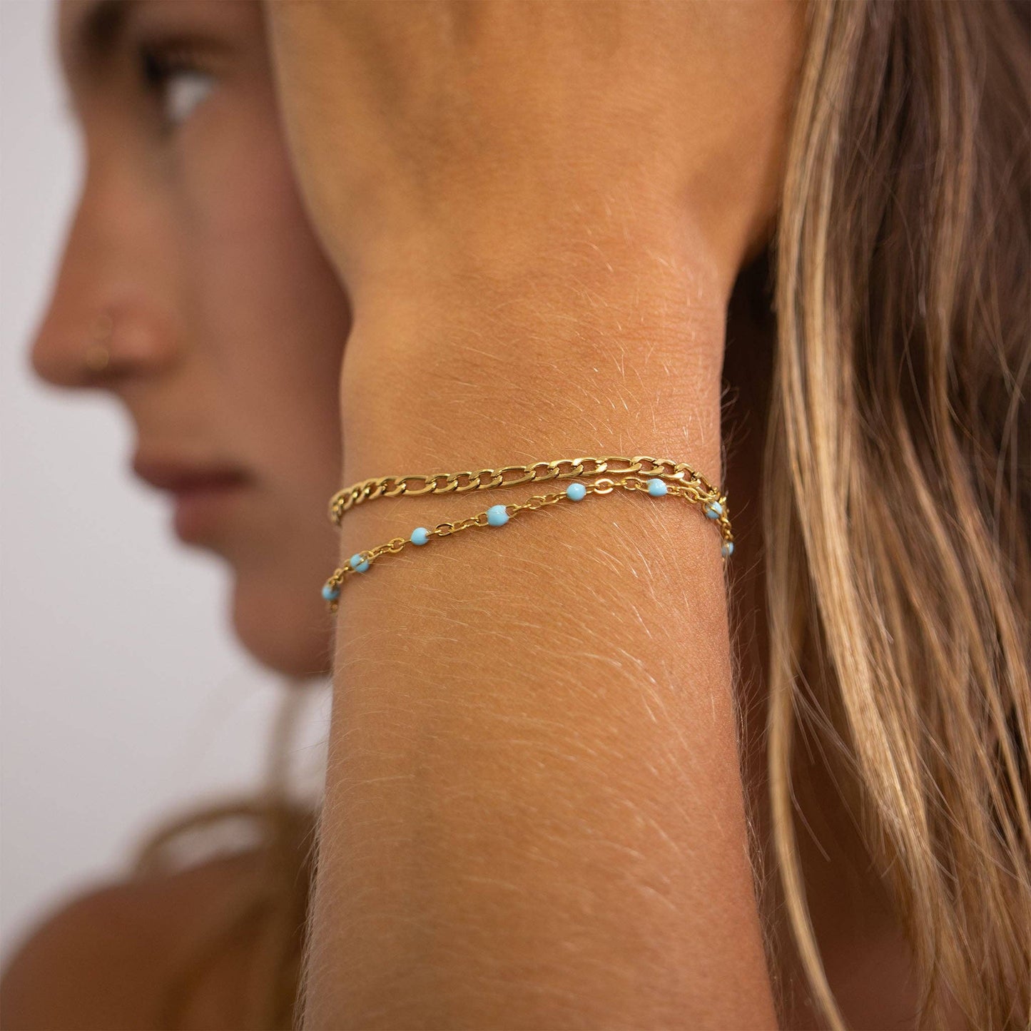 Turquoise Confetti Bracelet - Premium 18K Gold PVD Stainless Steel