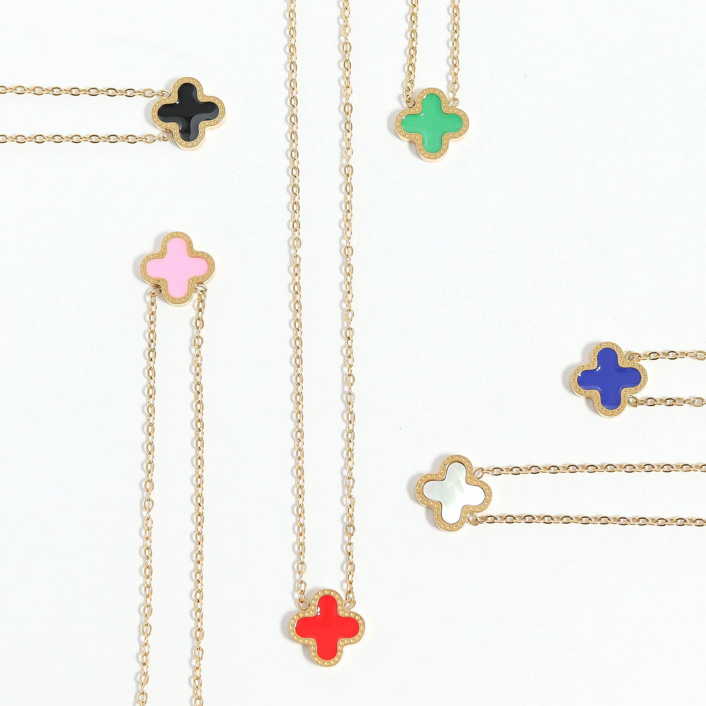 Lucky Clover Charm Necklace - Premium 18K Gold PVD Stainless Steel