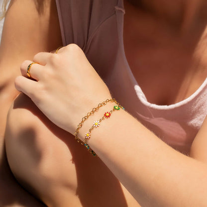 Linked Heart Chain Bracelet - Premium 18K Gold PVD Stainless Steel